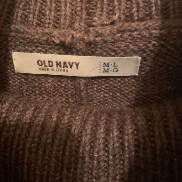 Old Navy turtle neck loose hanging sweater EUC mauve poncho - Picture 2 of 2